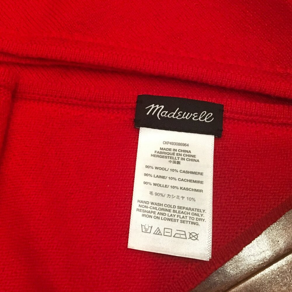 Madewell Wool-Cashmere Knit Bandana in Crimson NWOT - Picture 3 of 5